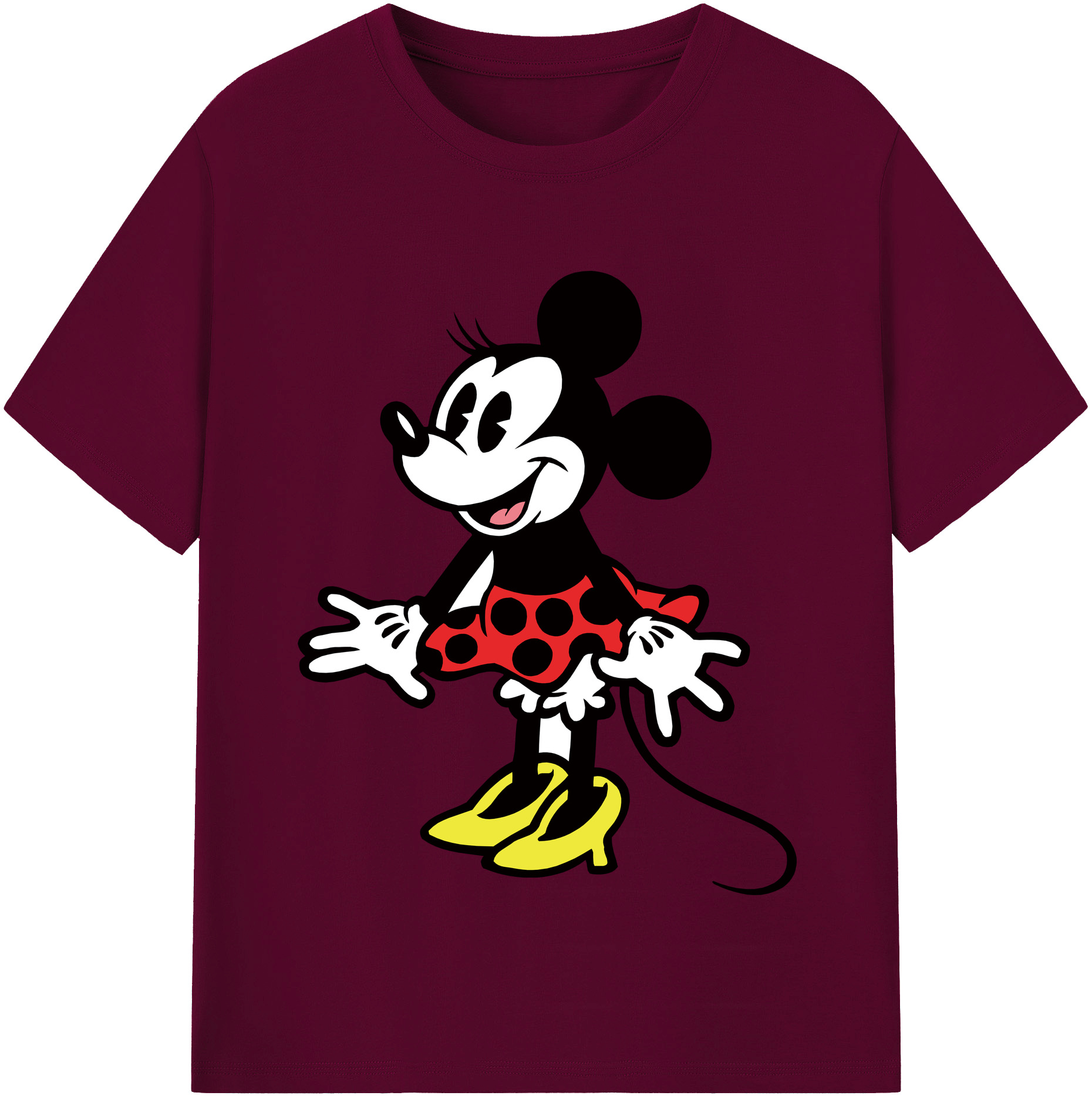 （画像用） ミッキーマウス Mickey Mouse レディースカジュアルプリントTシャツ（綿100％）